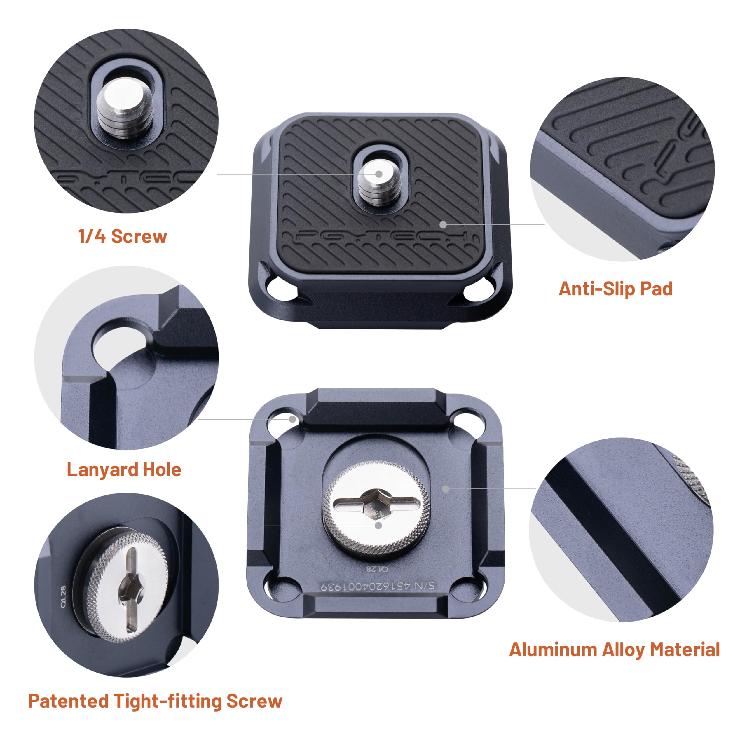 Pgytech Arca Type Quick Release Camera Plate Parts Replacement Switch Between Tripod, Monopod, Slider Arca Swiss Compatible